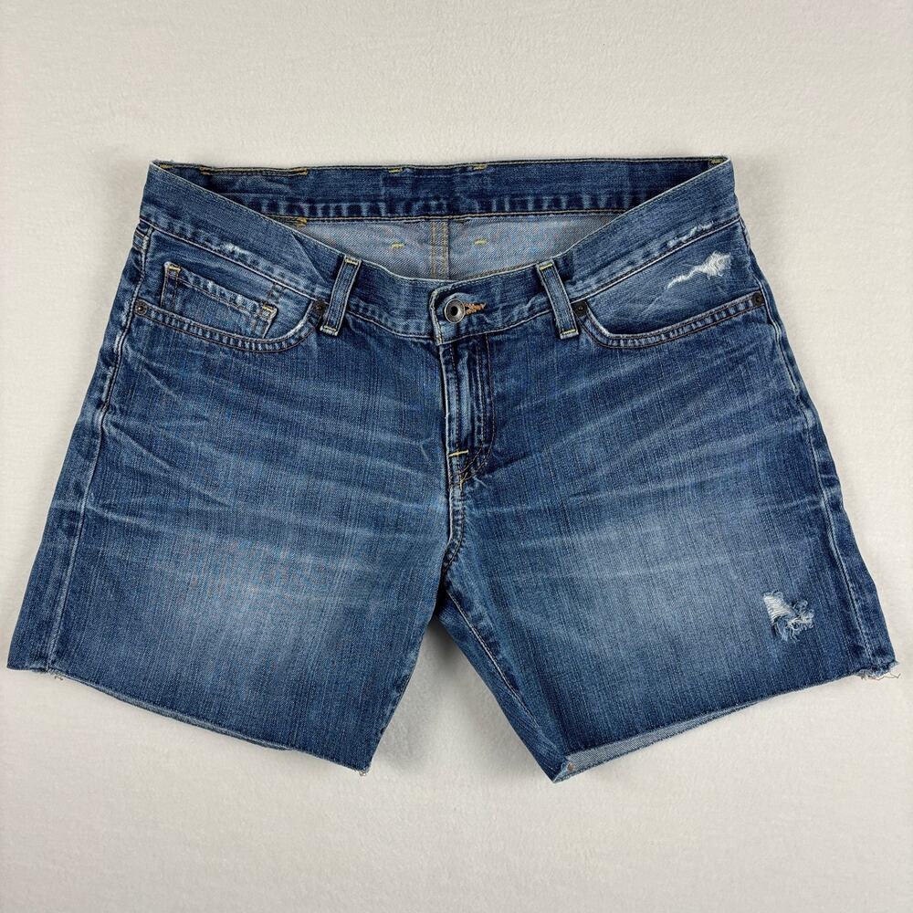 Lucky Brand 10/30 Riley Raw Hem Cut-Off Distressed Denim Jean Shorts